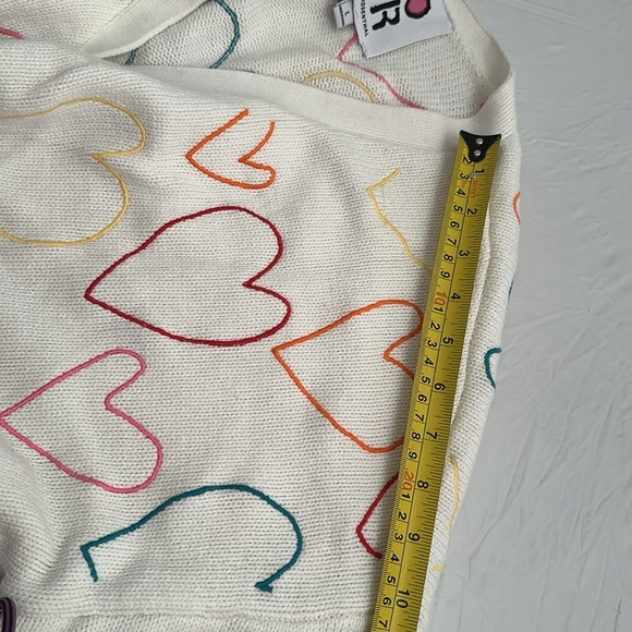 Kerry Rosenthal XOKR multicolor heart cardigan sweater - Picture 9 of 9